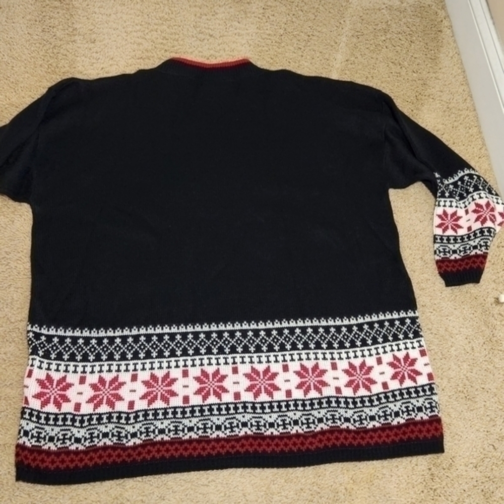 VINTAGE Mathias 1X Made in USA 80's Long Knit‎ Blk Red Wht Plus
